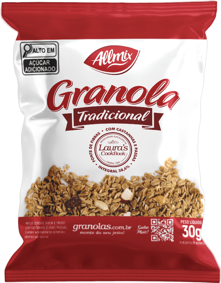 GRANOLA TRADICIONAL COM CASTANHAS E PASSAS - 30 gr