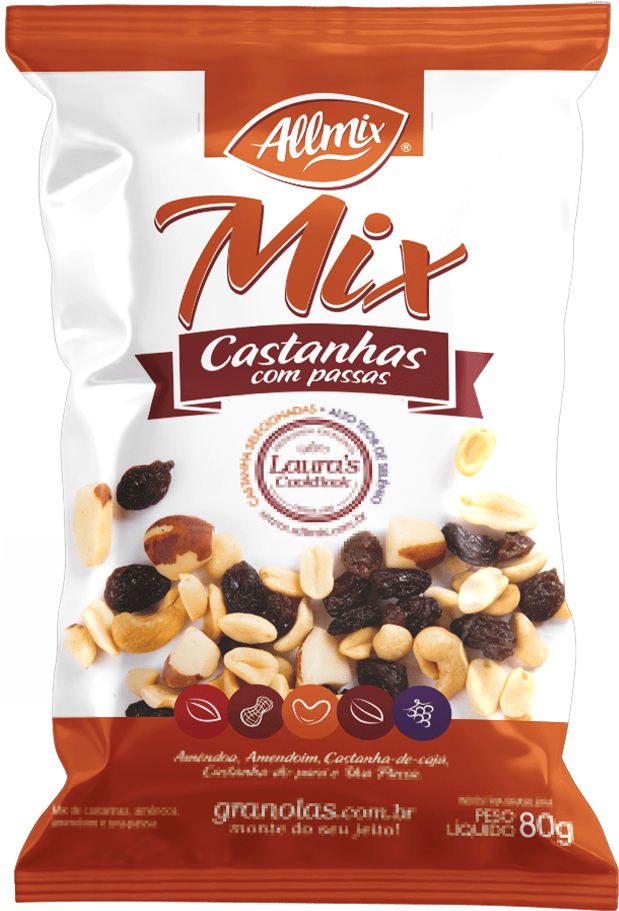 MIX DE CASTANHAS E PASSAS - 80 gr