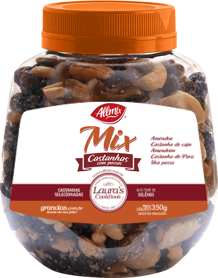 MIX DE CASTANHAS E PASSAS (POTE) - 350 gr