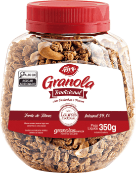 GRANOLA TRADICIONAL COM CASTANHAS E PASSAS (POTE) - 350 gr